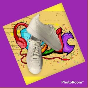 All White Nike Cortez